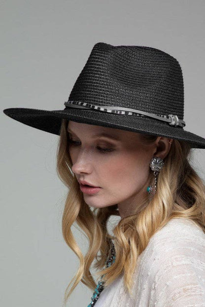 Panama Hat with Double Trim: Montana Boho Western Spirit Accessories