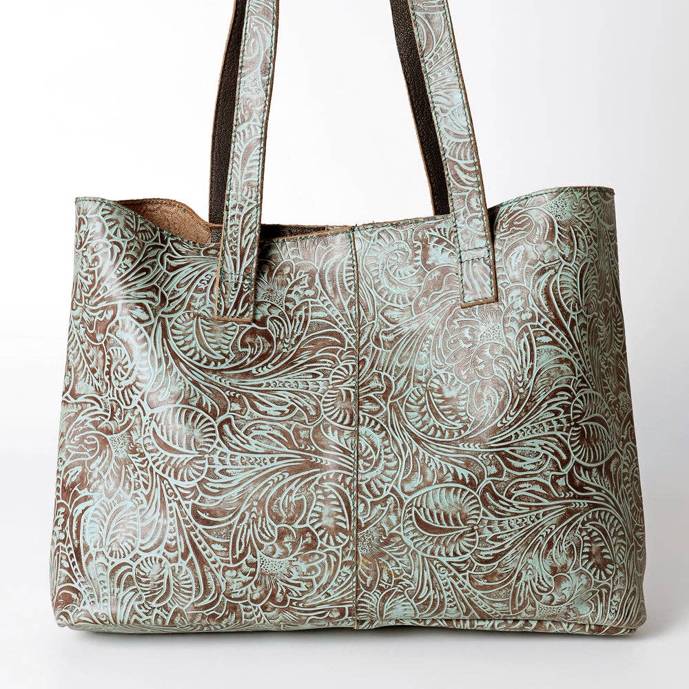 Montana BOHO Western: Tote Embossed Genuine Western Leather Women Bag