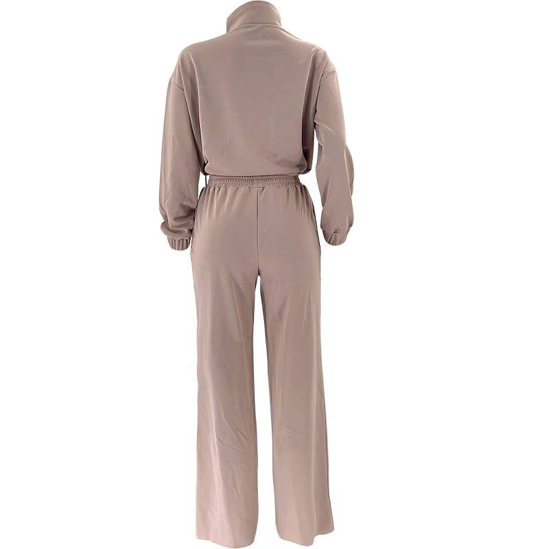 Casual Comfort Series: Drawstring zip-up sweatshirt & pant (Teal 2-PC)