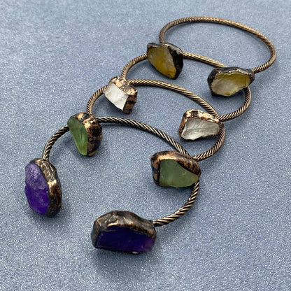 Rocky Mountain Spirit Jewelry: Vintage Natural Stone Retro Adjustable Cuff Bangle - CS