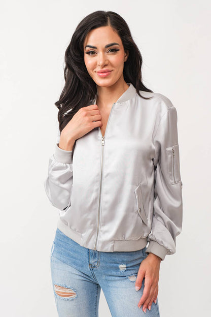 Satin Bomber Jacket: Be A Show-Stopper—Simply IRRESISTIBLE: