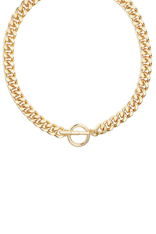 CHUNKY LINK CHAIN TOGGLE NECKLACE, Chunky Toggle Clasp