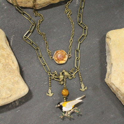 Song Bird Beauty Mustard Necklace: FREE SPIRIT DREAMER Series: Boho & Free-People loving styles.