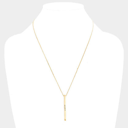 HOPE Brass Metal Bar Pendant Necklace: Montana Boho Western Spirit Jewelry