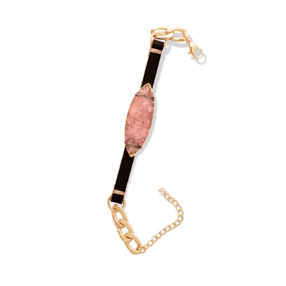 Montana Boho Western Spirit Jewelry: Funky Pink Druzy Bracelet