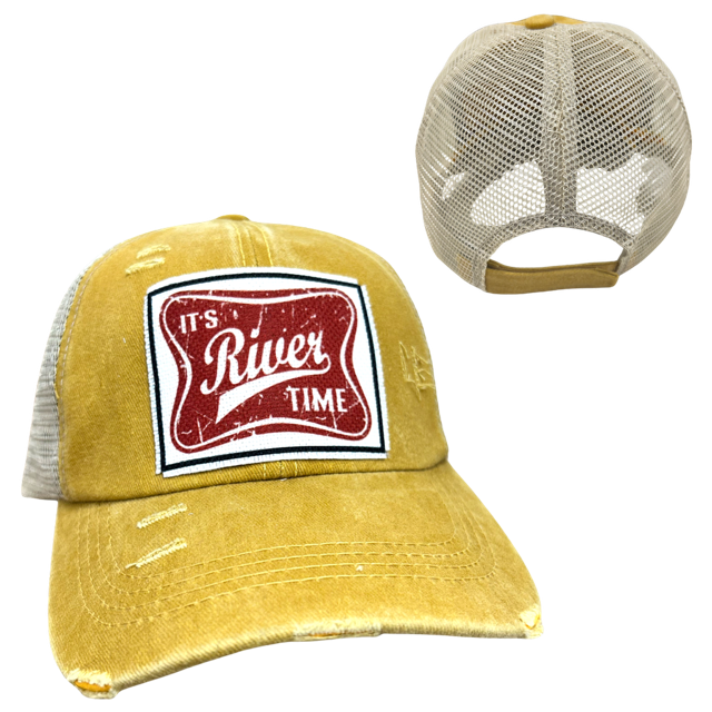 IT'S RIVER TIME | UNISEX HAT | DISTRESSED: Montana Boho Western Spirit Accessories: