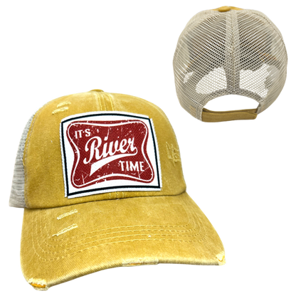 IT'S RIVER TIME | UNISEX HAT | DISTRESSED: Montana Boho Western Spirit Accessories: