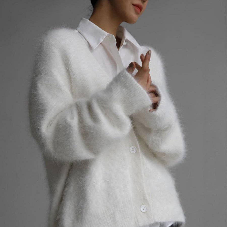 FREE SPIRIT DREAMER Series: Faux Mink Knit Oversized Cardigan Soft Cozy Sweater