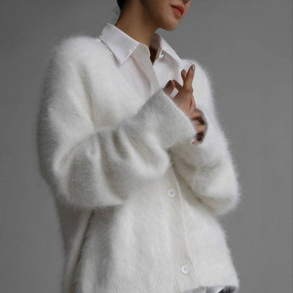 FREE SPIRIT DREAMER Series: Faux Mink Knit Oversized Cardigan Soft Cozy Sweater