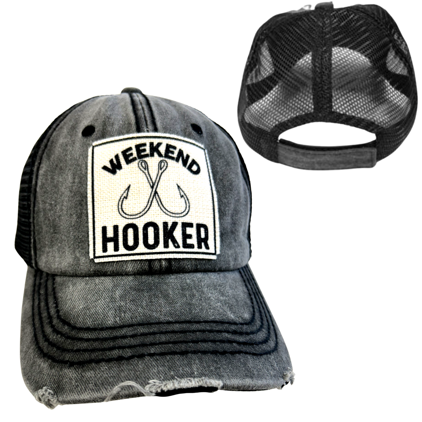 WEEKEND HOOKER | FISHING | UNISEX HAT | DISTRESSED: Montana Boho Western Spirit Accessories: