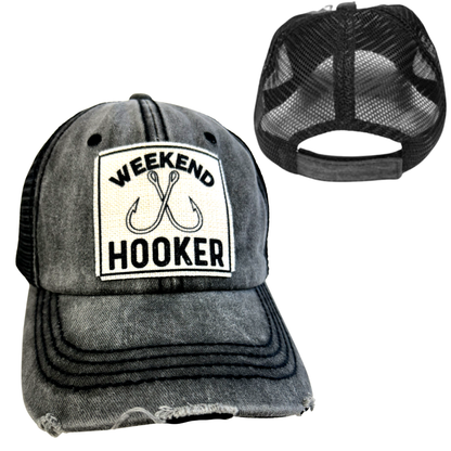 WEEKEND HOOKER | FISHING | UNISEX HAT | DISTRESSED: Montana Boho Western Spirit Accessories: