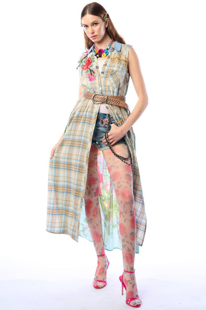 BoHo Spirit: You Are A Beauty Duster-Ivory/Blue | Duster Dress | Floral