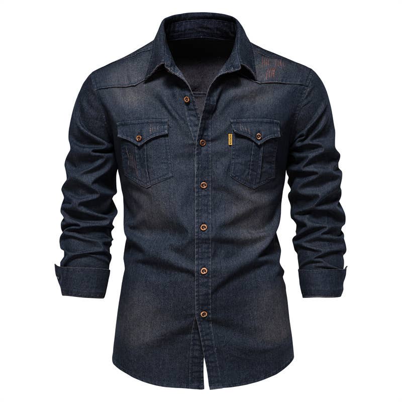 Boyfriend Western vintage relaxed fit denim shirt