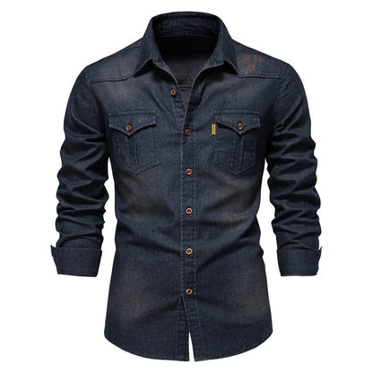 Boyfriend Western vintage relaxed fit denim shirt