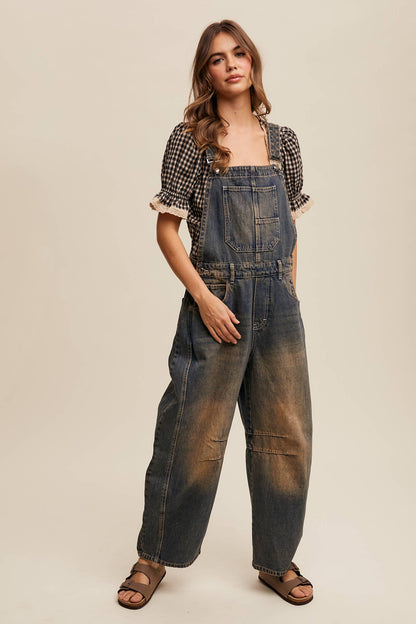 FREE SPIRIT DREAMER Series: Barrel Jean Denim Overall