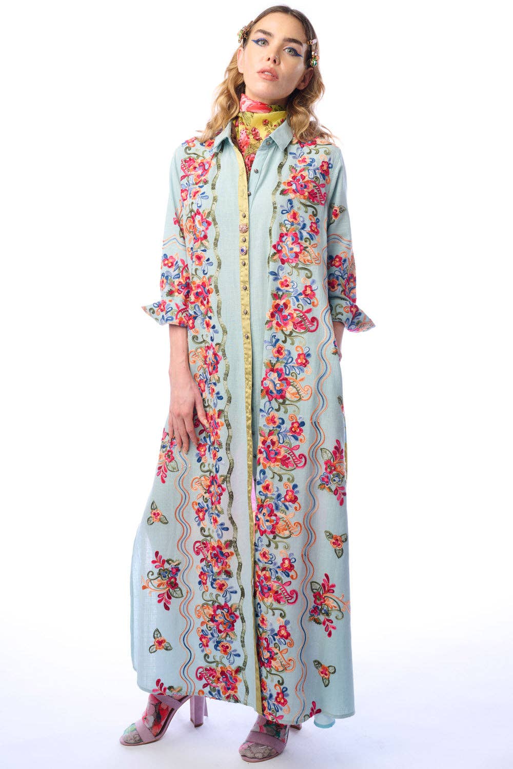 Annabella Beauty Maxi Duster gBlue | Duster Dress | Boho Dress