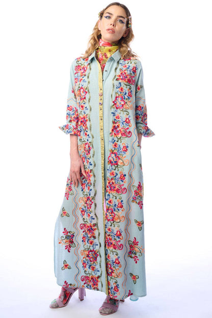 Annabella Beauty Maxi Duster gBlue | Duster Dress | Boho Dress