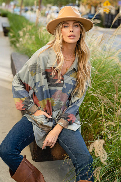 Aztec Cara Women's Button Down Shirt/Jacket