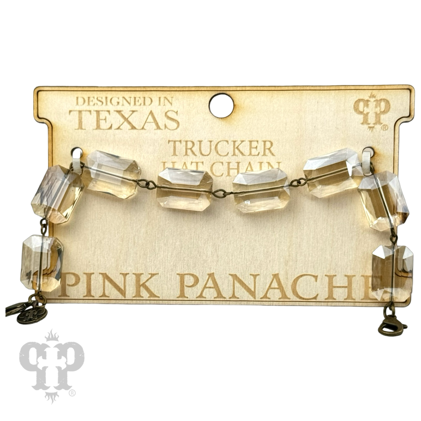 "Ripples of YELLOWSTONE" Jewelry: Trucker hat rectangle crystal bead chain