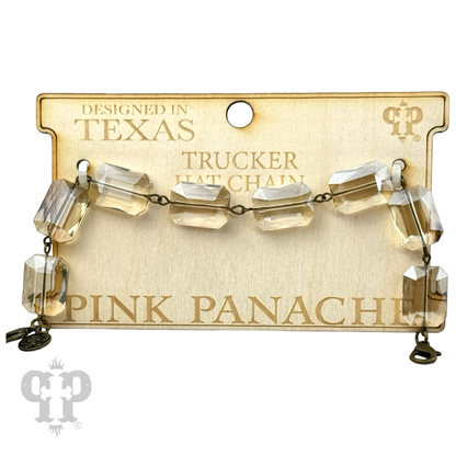"Ripples of YELLOWSTONE" Jewelry: Trucker hat rectangle crystal bead chain