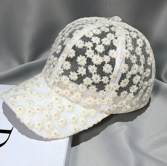 Boho Lace Mesh Cap Daisy Floral Baseball Cap
