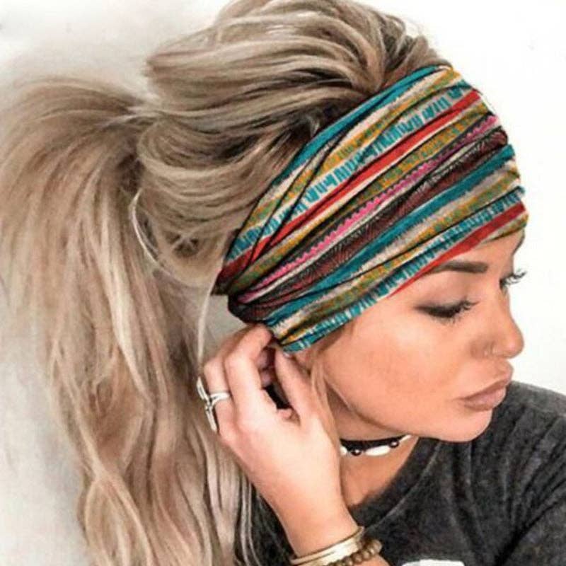 Montana Boho Western Spirit Accessories: Printed Wide Brimmed Hairband