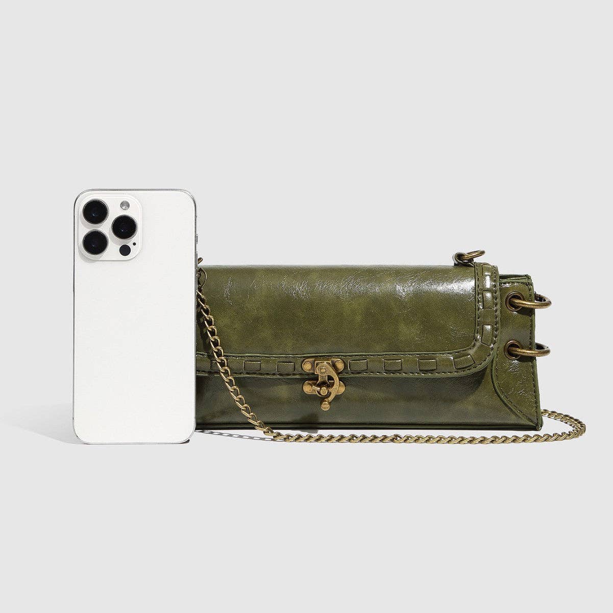 Montana Boho Vintage Vibe: Square Shoulder Bag With Chain Strap
