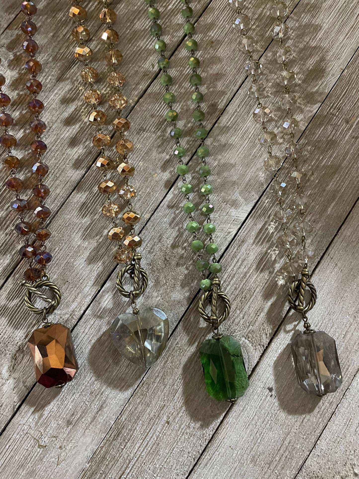 "Ripples of YELLOWSTONE": Crystal Necklaces 