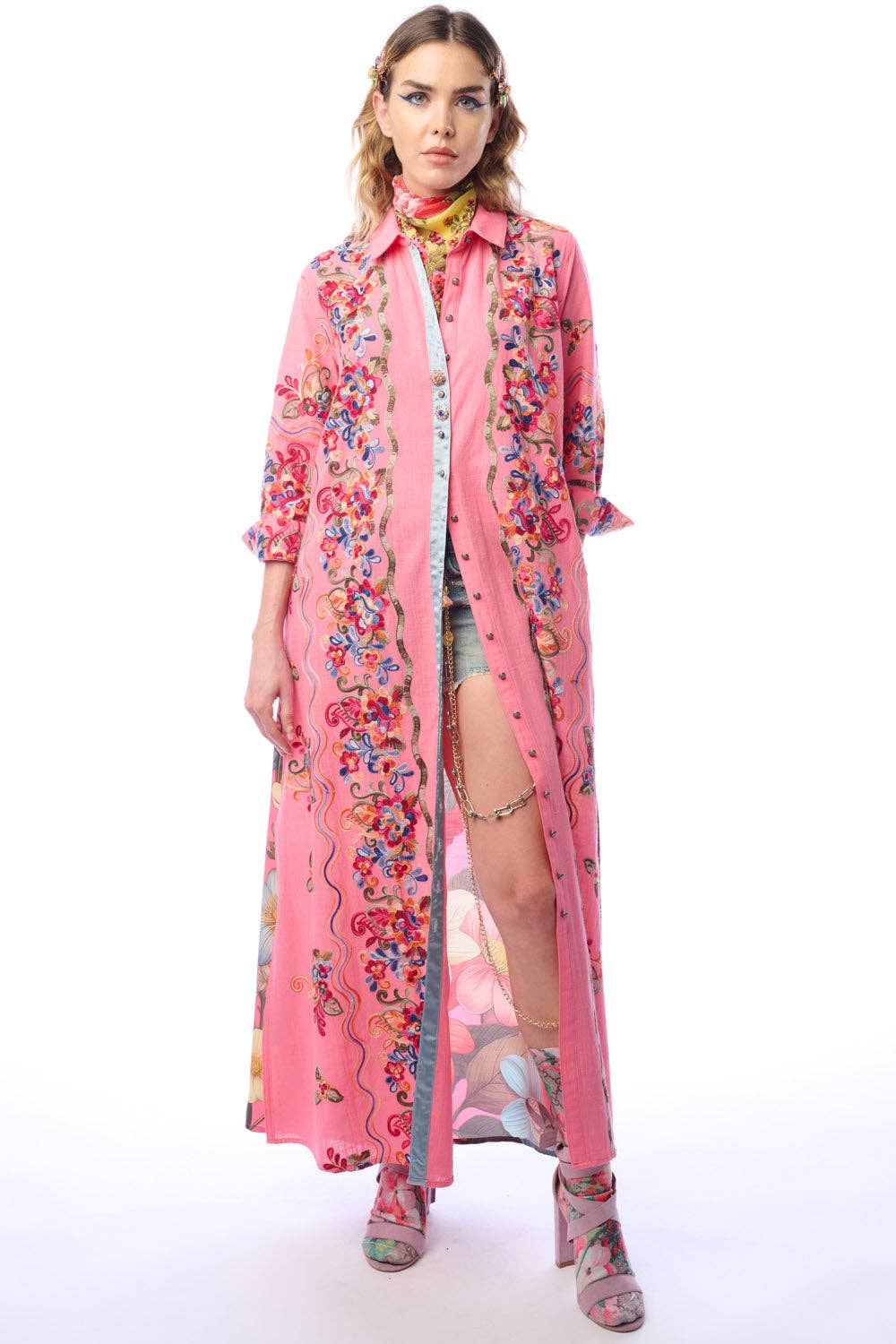 Beauty Mark Maxi Duster- Rose | Floral Duster | Spring Dress