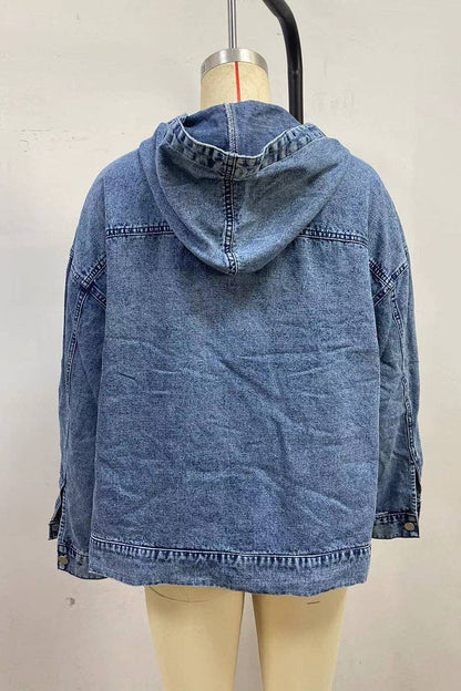 Montana Boho Western Spirit Fashion: Oversized Pullover Denim Hoodie