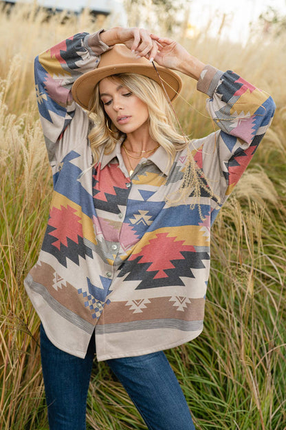 Aztec Cara Women's Button Down Shirt/Jacket