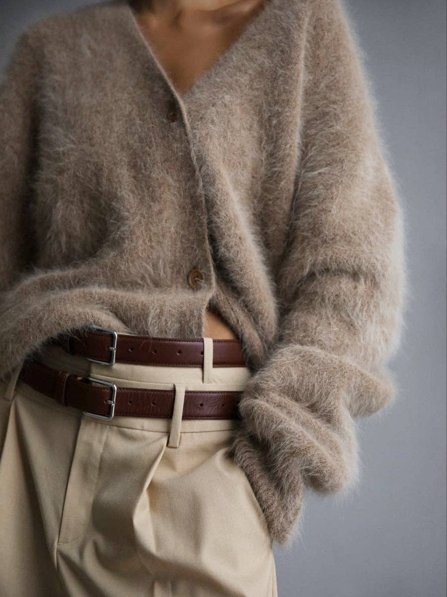 FREE SPIRIT DREAMER Series: Faux Mink Knit Oversized Cardigan Soft Cozy Sweater