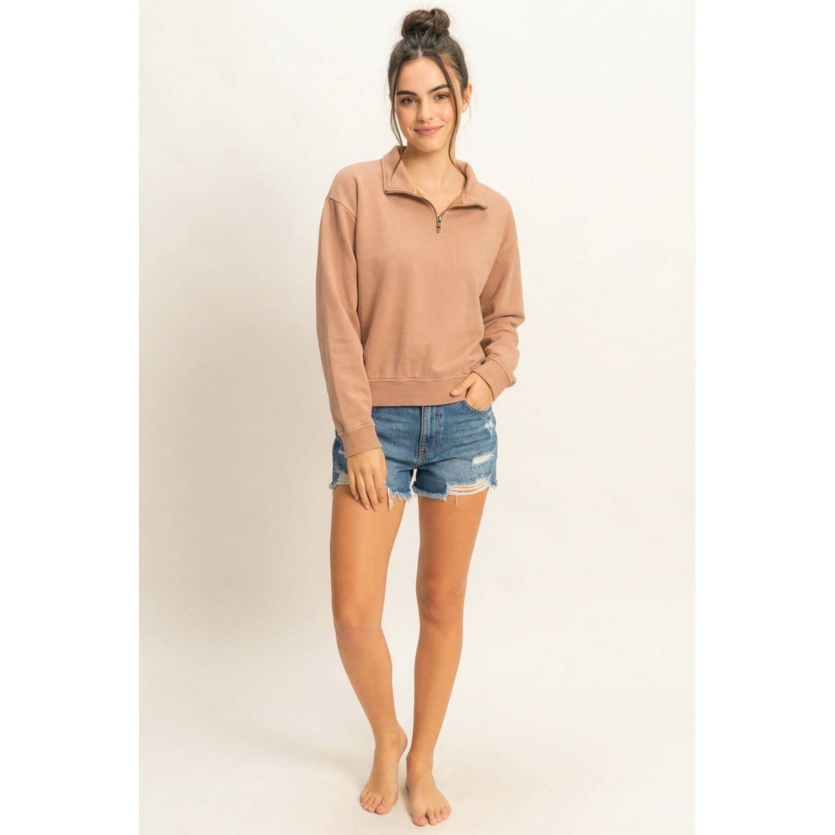 Sweatshirt: Half Zip Long Sleeve