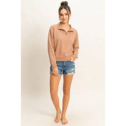 Sweatshirt: Half Zip Long Sleeve