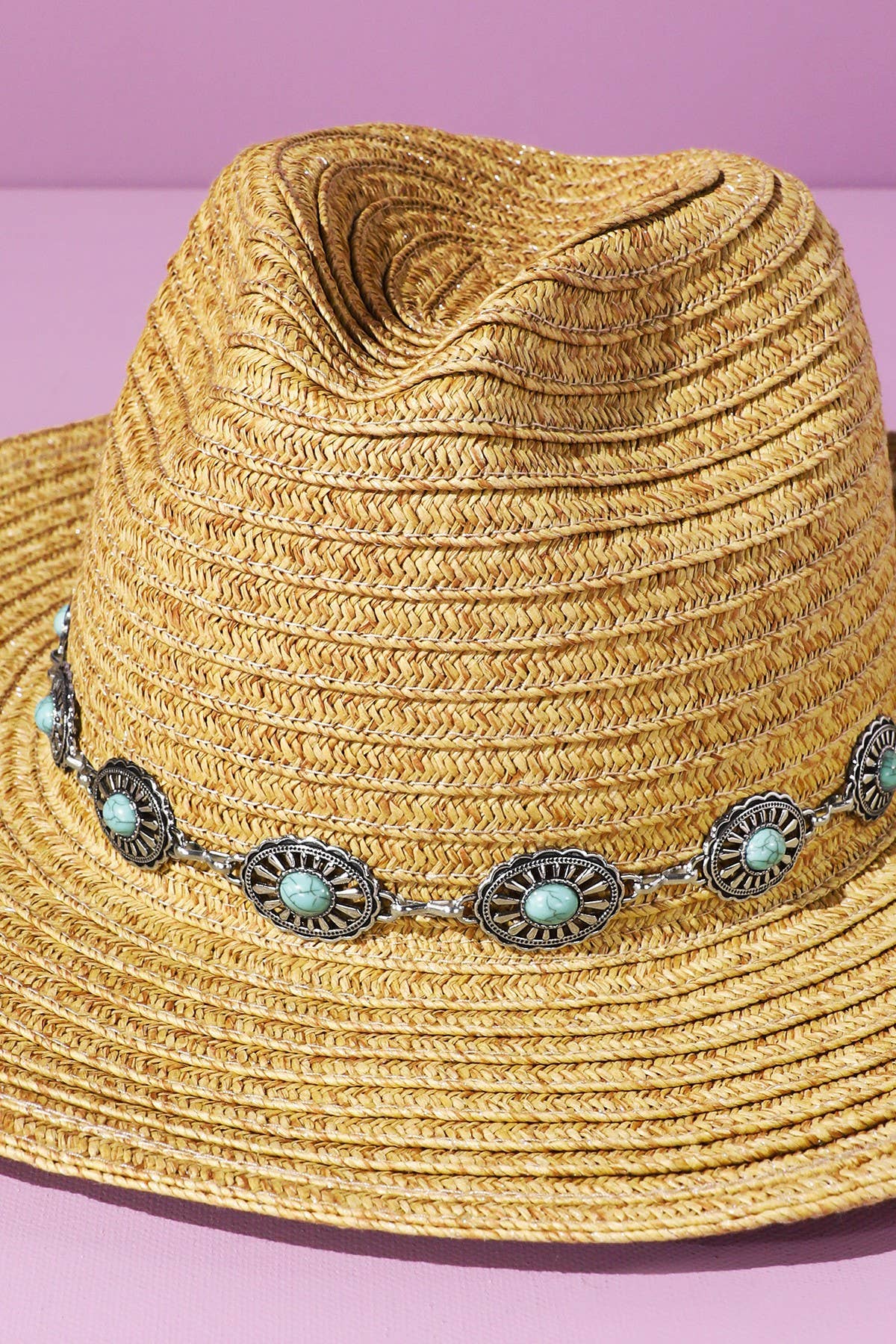 Shapeable Straw Cowboy Hat With Concho Band: Montana Boho Western Spirit Accessories