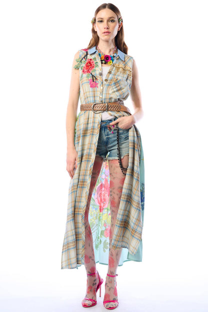 BoHo Spirit: You Are A Beauty Duster-Ivory/Blue | Duster Dress | Floral