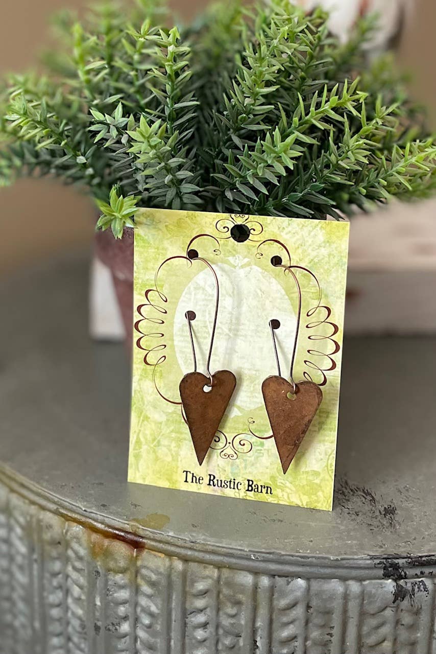 Rustic Tin Rusted Heart earrings