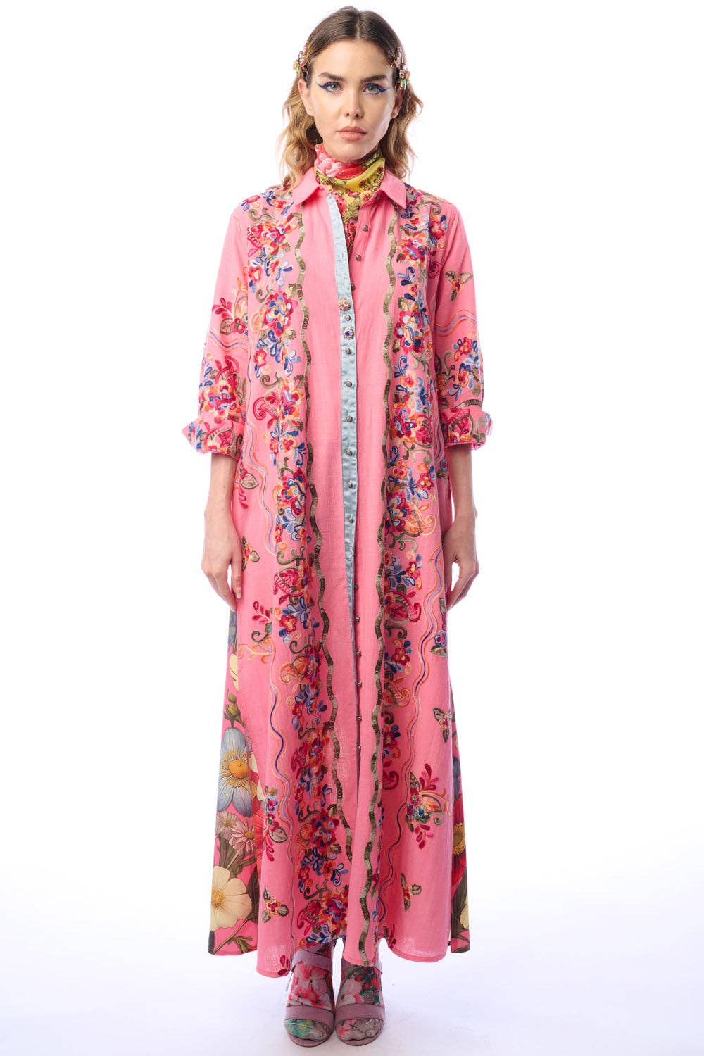 Beauty Mark Maxi Duster- Rose | Floral Duster | Spring Dress