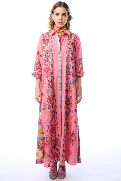 Beauty Mark Maxi Duster- Rose | Floral Duster | Spring Dress
