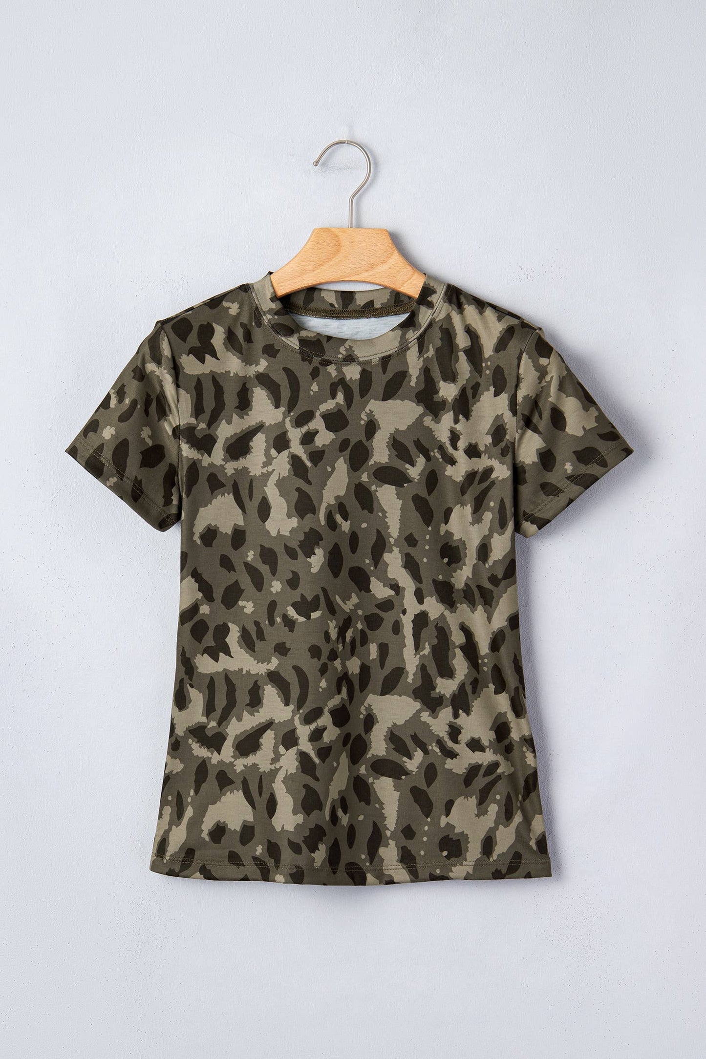 Leopard Print Mock Neck Cap Sleeve Tee: Montana Boho Western Spirit Fashion