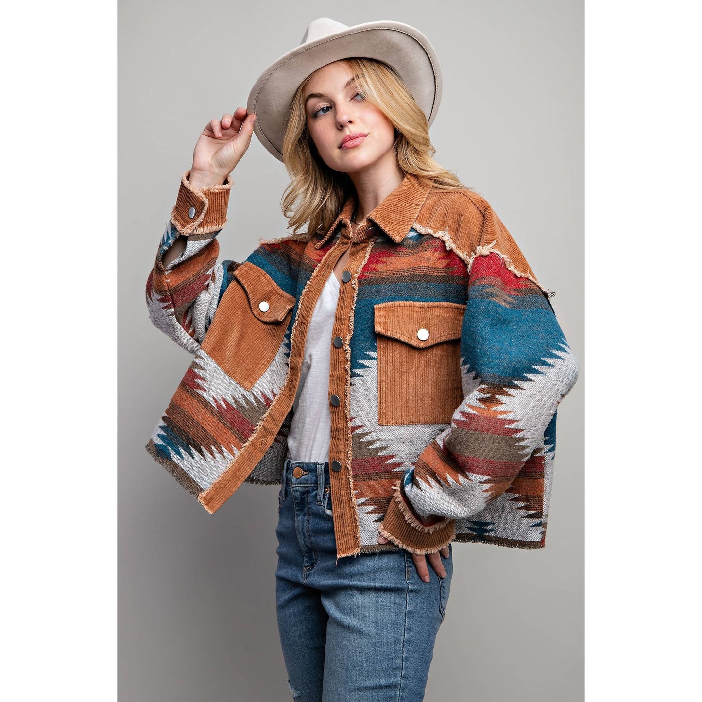 Montana Boho Western Spirit Fashion: AZTEC; COLORBLOCK; SHIRT JACKET