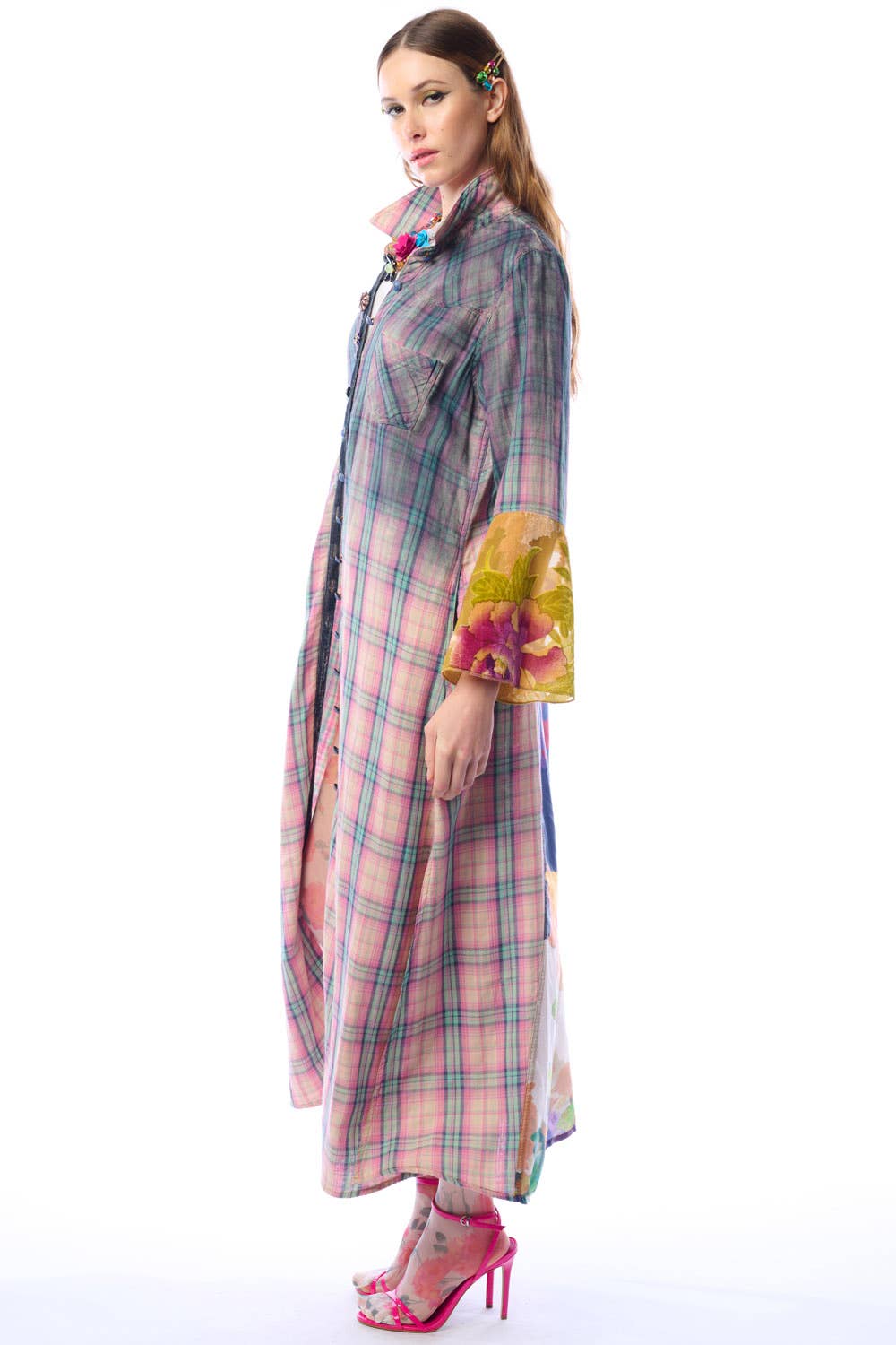 BoHO Fashion: Wendall Pink Plaid Duster— FREE SPIRIT DREAMER Series: Boho & Free-People loving styles.