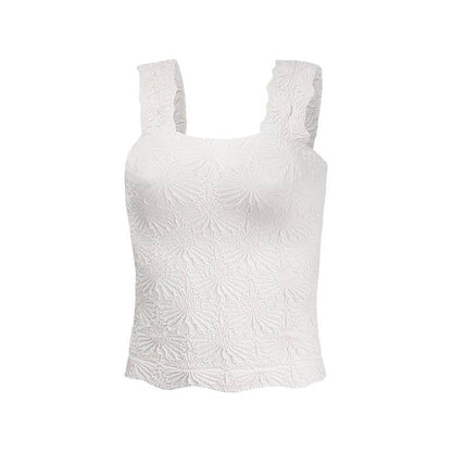Floral Tone-On-Tone, Jacquard fitted Tank (Buttery Soft & Easy Fit—Stretchy)