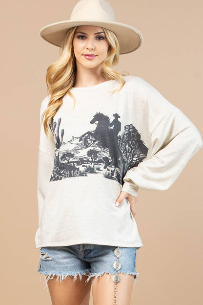 Montana Boho/Western Spirit Fashion: WYOMING WESTERN GRAPHIC SWEATSHIRT