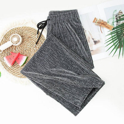 Wide Leg Stretchy Rhinestones Pant, High Waist, Loose Fit