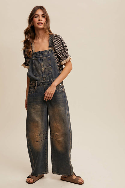 FREE SPIRIT DREAMER Series: Barrel Jean Denim Overall