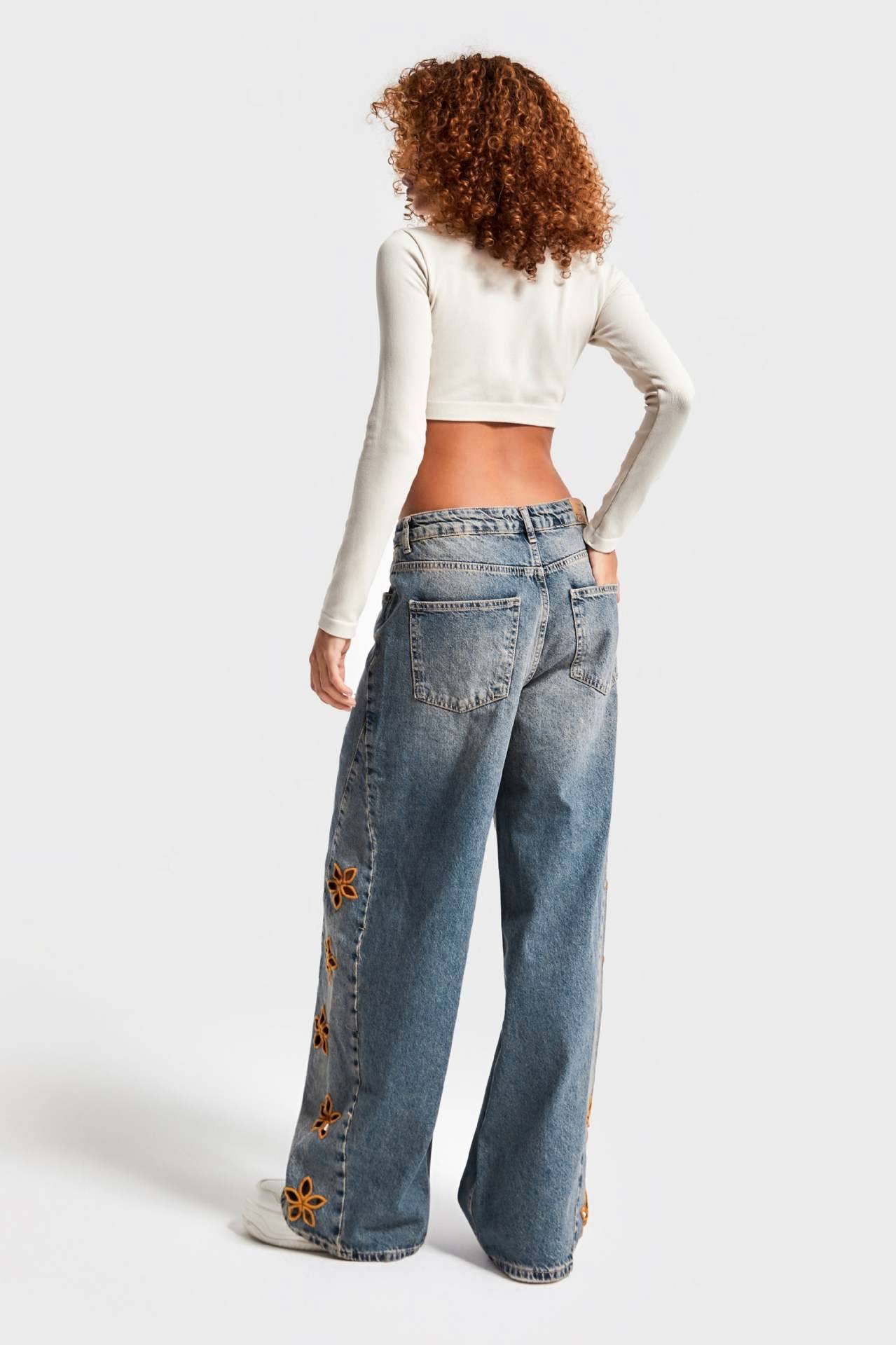 Floral cutout Embroidered Distressed jeans: FREE SPIRIT DREAMER Series: Boho & Free-People loving styles.