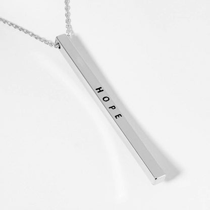 HOPE Brass Metal Bar Pendant Necklace: Montana Boho Western Spirit Jewelry