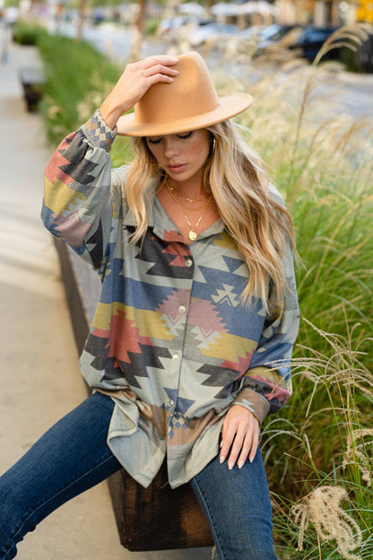 Aztec Cara Women's Button Down Shirt/Jacket