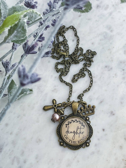 Touches of Faith: Daughter of the King Necklace Christian jewelry gift:Montana Boho Western Spirit Jewelry: